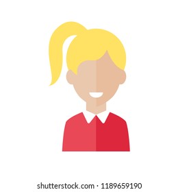 Female pictogram, flat vector sign isolated on white background.