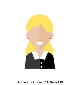 Female pictogram, flat vector sign isolated on white background.