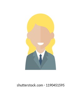 Female pictogram, flat vector sign isolated on white background.