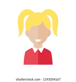 Female pictogram, flat vector sign isolated on white background.