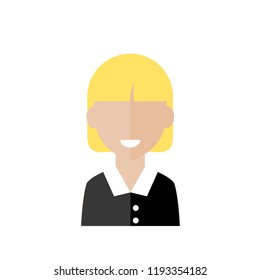 Female pictogram, flat vector sign isolated on white background.