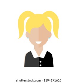Female pictogram, flat vector sign isolated on white background.