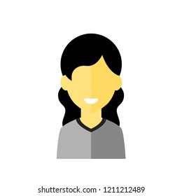Female pictogram, flat vector sign isolated on white background.