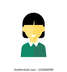 Female pictogram, flat vector sign isolated on white background.