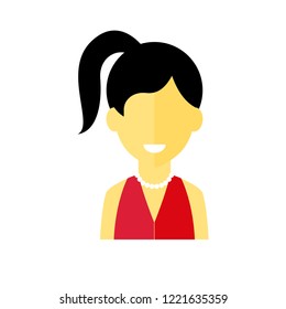Female pictogram, flat vector sign isolated on white background.