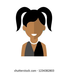 Female pictogram, flat vector sign isolated on white background.