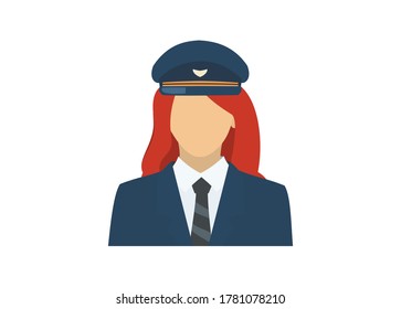 Figura piloto femenina. Ilustración plana simple.