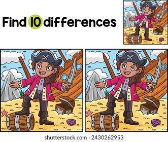 Female Pirate with Cutlass Find The Differences