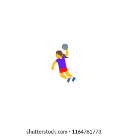 Female playing handball vector illustration