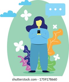 Vector plano de teléfono para reproducción femenina