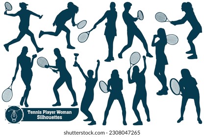 Female Playing Tennis or woman Tennis player vector illustration