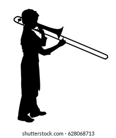 Female playing trombone