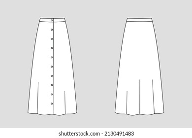 Skirt Vector Template Isolated On Grey Stock Vector (Royalty Free ...