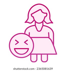 Female plus size flat icon. Fat woman and emoji pink icons in trendy flat style. Obese girl gradient style design, designed for web and app. Eps 10