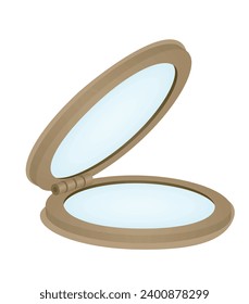 Female pocket mirror. vector illustration