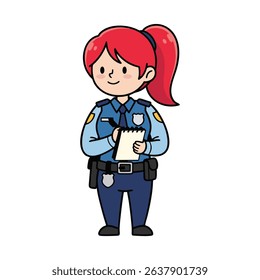 female police officer issuing a fine