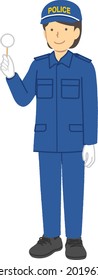 Female police officer: Special clothing: Forensic activities