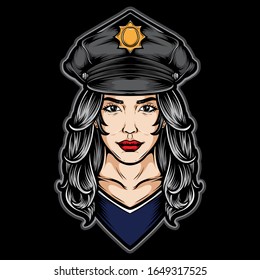 female police vector logo illustration