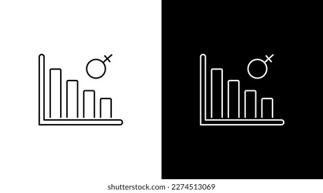 female population down statistic infographic data analysis outline icon design chart bar