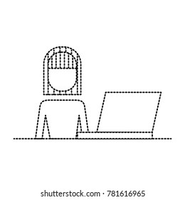 female portrait with laptop working