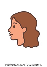 Retrato femenino en perfil, Ilustración vectorial simple