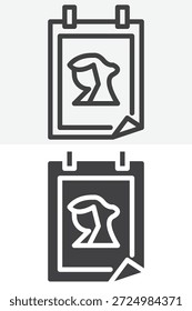 Conjunto de iconos de póster femenino en diferente estilo. Icono de línea, contorno y Vector sólido con trazo editable. Muestra y símbolo del retrato de la mujer para el icono del cartel.