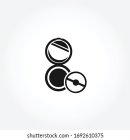 female powder and brush icon. isolated design element