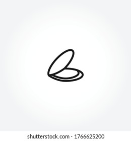 female powder and brush line icon. powder and brush isolated line icon