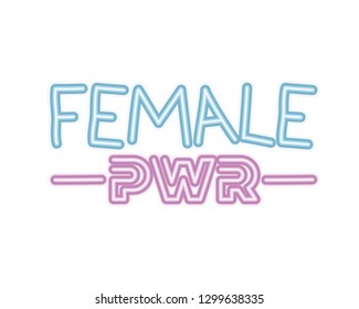 female power label isolated icon