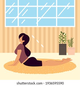 female practicing yoga activity isolated