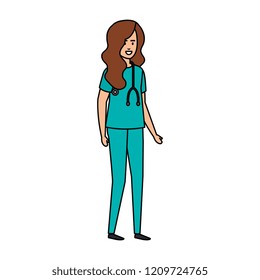 female practitioner with stethoscope character