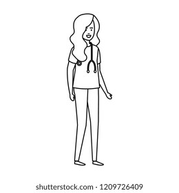 female practitioner with stethoscope character