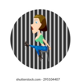 Female prisoner in revealing outfit