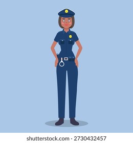 Female Profession Cop Ilustração de arte vetorial
