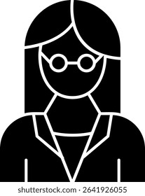 Female Professor Glyph Vector Icon Design