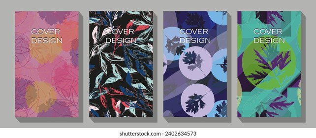 Female profile and colorful 3D tropical leafs.  Vector drawing for banner, greeting card, invitation, poster, covers.