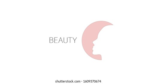 Female profile. Design element on the theme of beauty. Vector