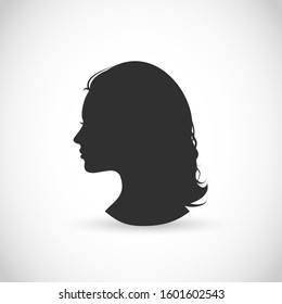 Female profile head vector art