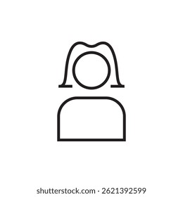 female profile icon editable outline stroke vector eps