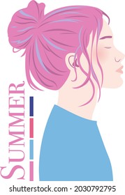 Female profile and personal color palette 2