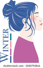 Female profile and personal color palette 4