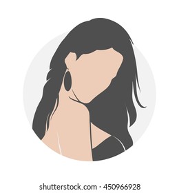 Female Profile Picture Placeholder. Vector illustration. Design social profile template. avatar people. Flat style.