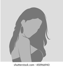 Female Profile Picture Placeholder. Vector illustration. Design social profile template. avatar people. Flat style.