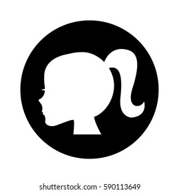 female profile silhouette icon