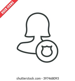 Female protect user icon