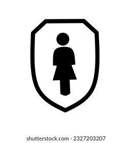 female protection icon with trendy design