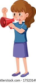 Female protester cartoon character illustration