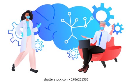 Psychologin, die das psychologische Problem der psychotherapeutischen Beratung von männlichen Patienten löst