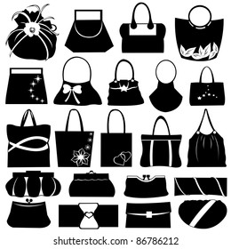 Female purse set isolated on white