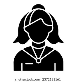 Female receptionist solid icon. Administrator vector illustration isolated on white. Woman assistant glyph style design, designed for web and app. Eps 10